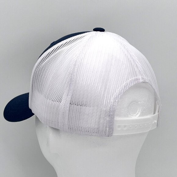American Flag Trucker Hat Cap The Classics Adjustable Mesh Back Navy Blue White - Picture 6 of 12